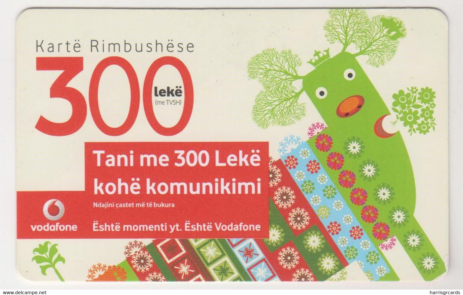 ALBANIA - Eshte Momenti Yt. , Vodafone - Refill Card 300 Lek, Used - Albanie