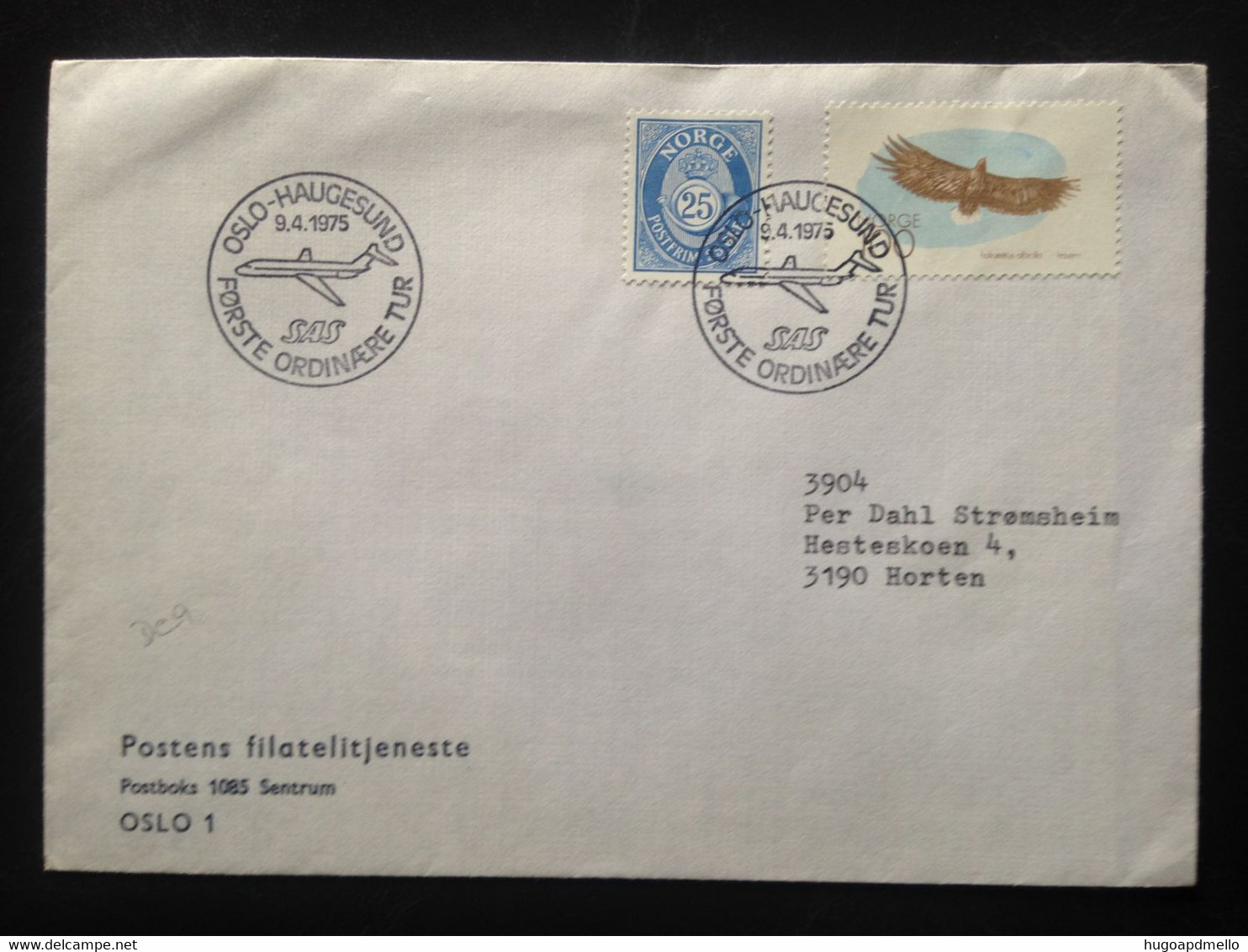 Norway, Circulated Cover, « AVIATION », 1975 - Briefe U. Dokumente