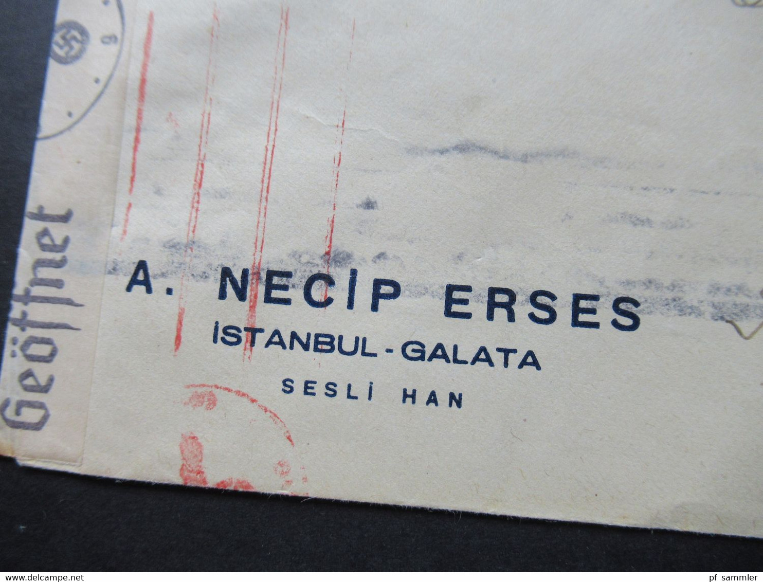 Türkei 1941 Zensurpost Nach Berlin OKW Zensur / Mehrfachzensur über Die Dienststelle Wien Geöffnet / Geprüft - Covers & Documents