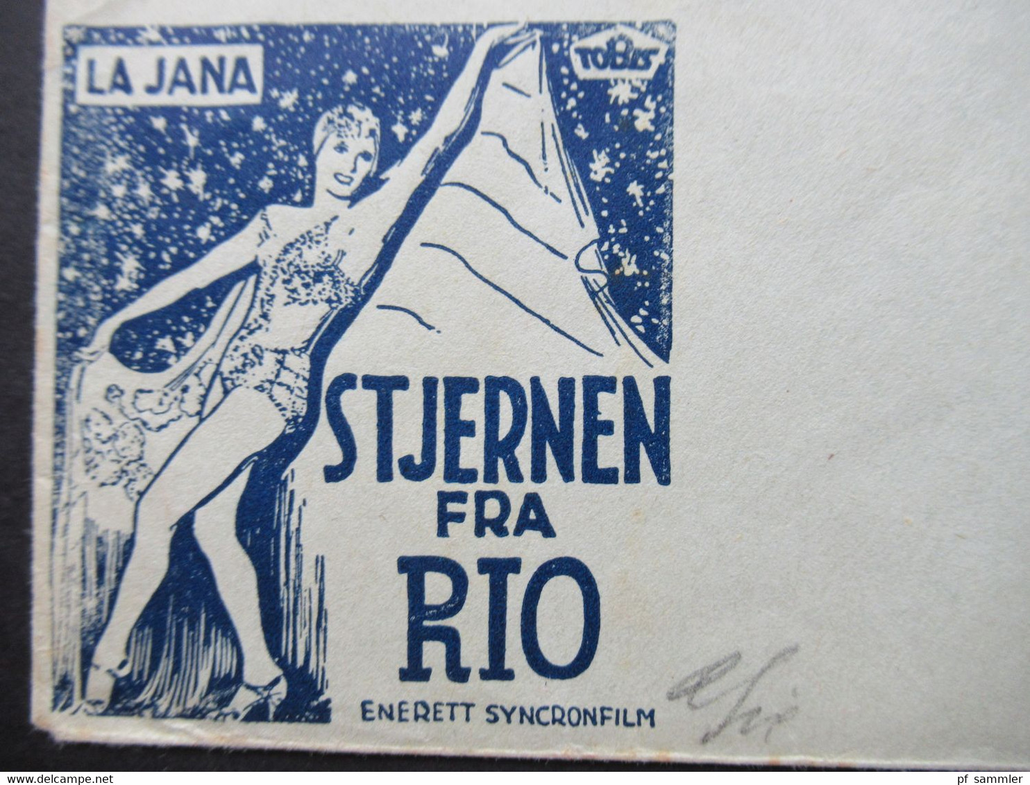 Norwegen 1940 Zensurbeleg Oslo - Berlin OKW Zensur Cineastik Kino / Film La Jana Stjernen Fra Rio Enerett Syncronfilm - Lettres & Documents