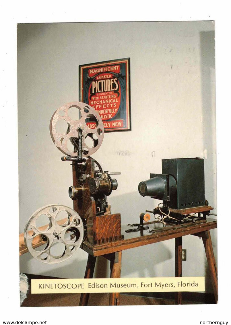 FORT MYERS, Florida, USA, KINETOSCOPE At Edison Museum, 1989 4X6 Chrome Postcard - Fort Myers