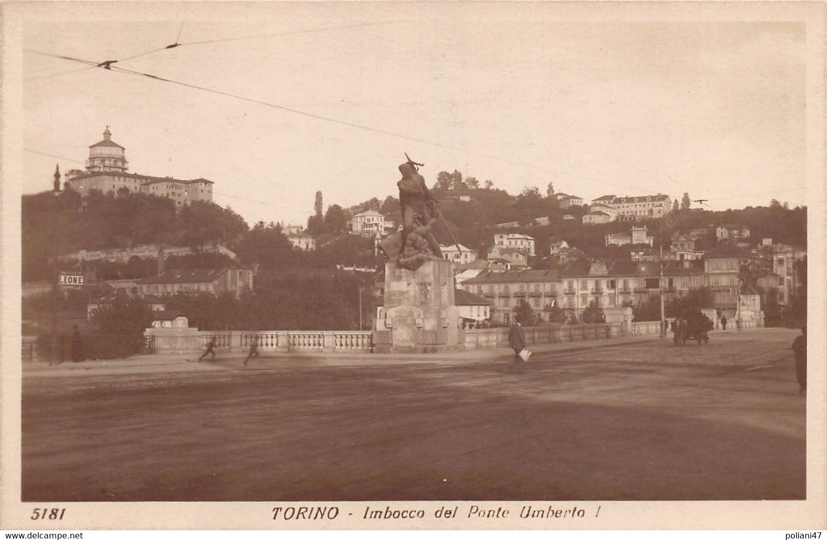 00327 "TORINO - IMBOCCO DEL PONTE UMBERTO I" ANIMATA, VERA FOTO. CART NON SPED - Stadiums & Sporting Infrastructures