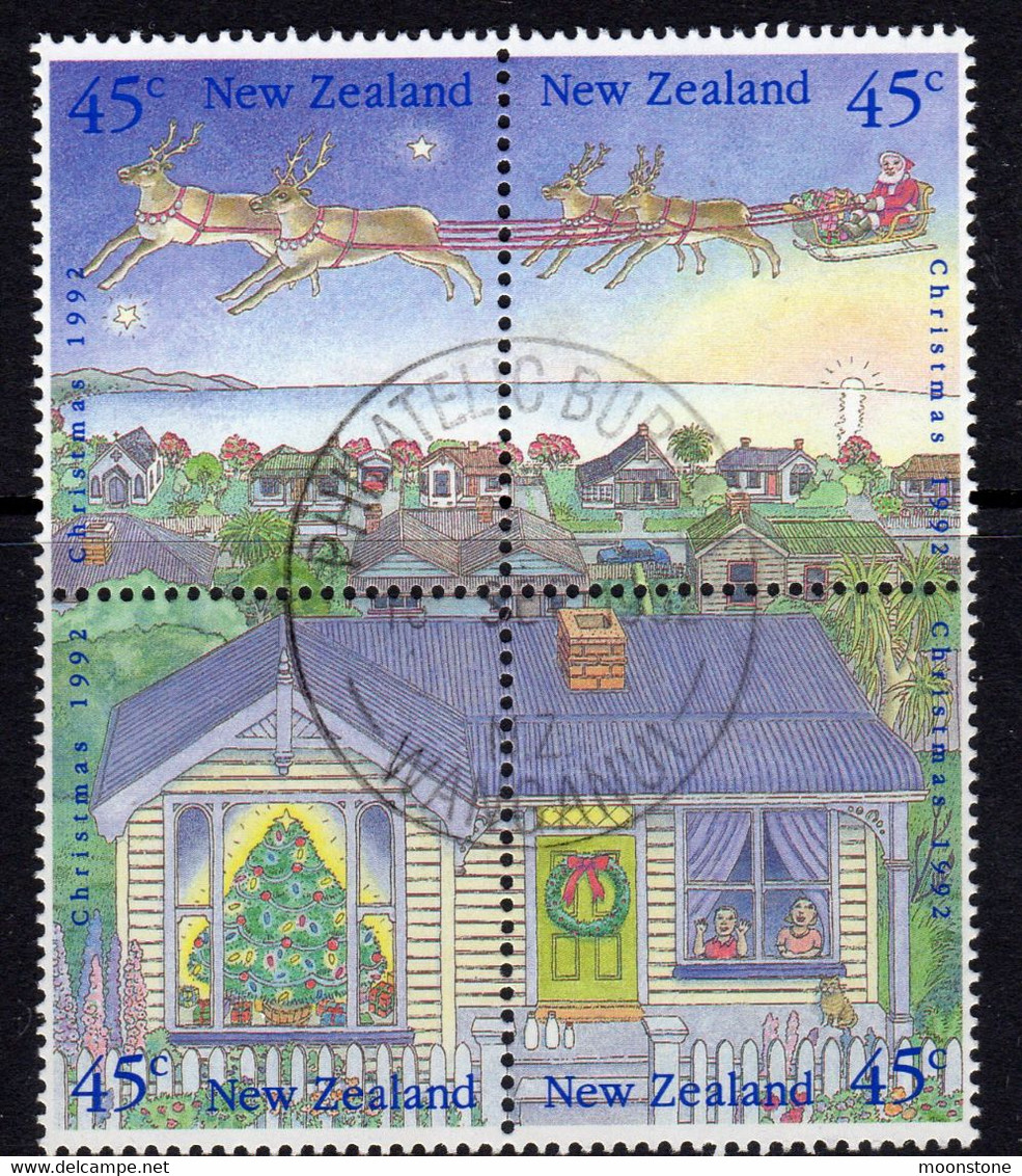 New Zealand 1992 Christmas 45c Block Of 4, Used, SG 1700/3 - Used Stamps