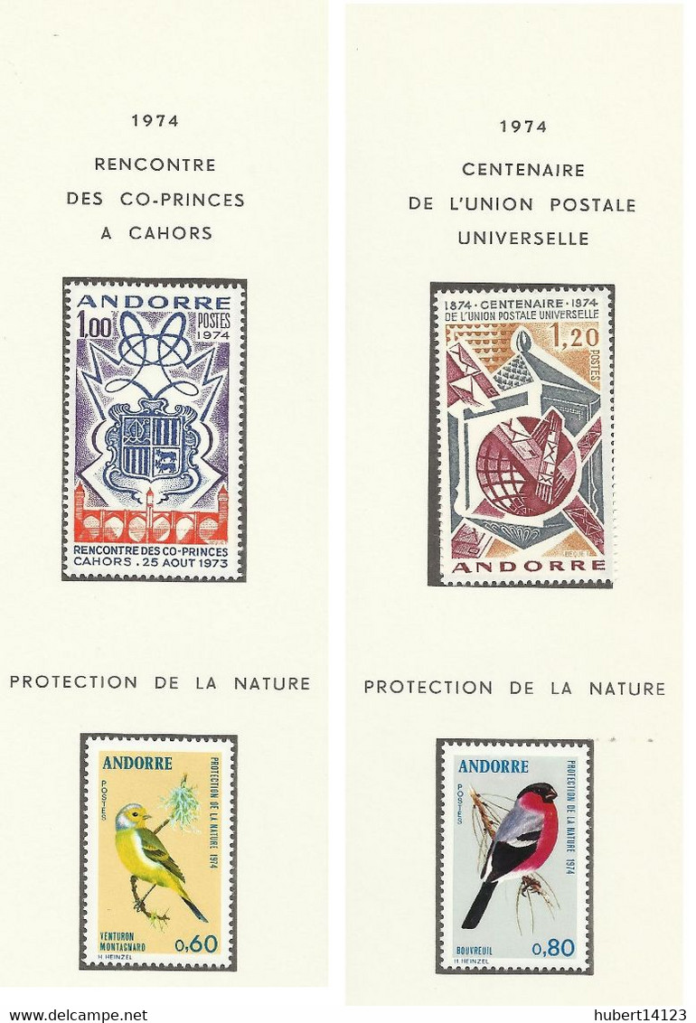 ANDORRE TIMBRES DE 1972 à 1974 NEUFS * Avec Charnière MH - Other & Unclassified