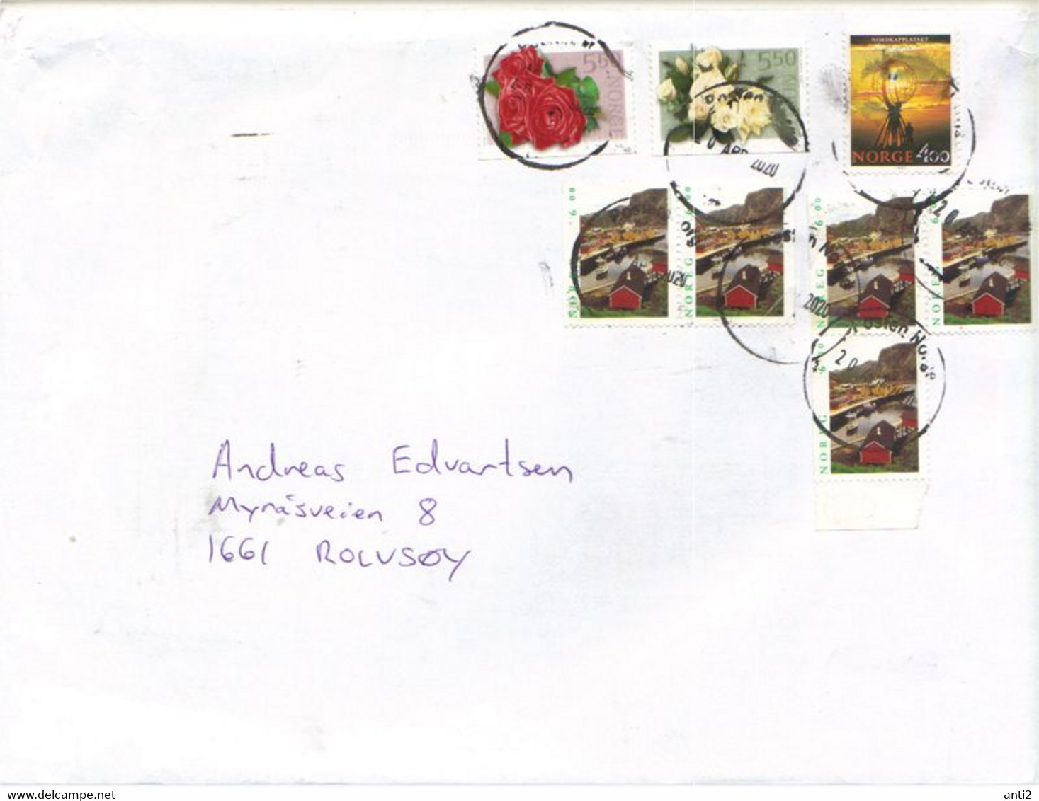 Norge Norway 2020 Cover With 8 Stamps Cancelled 20.2.2020 - Lettres & Documents