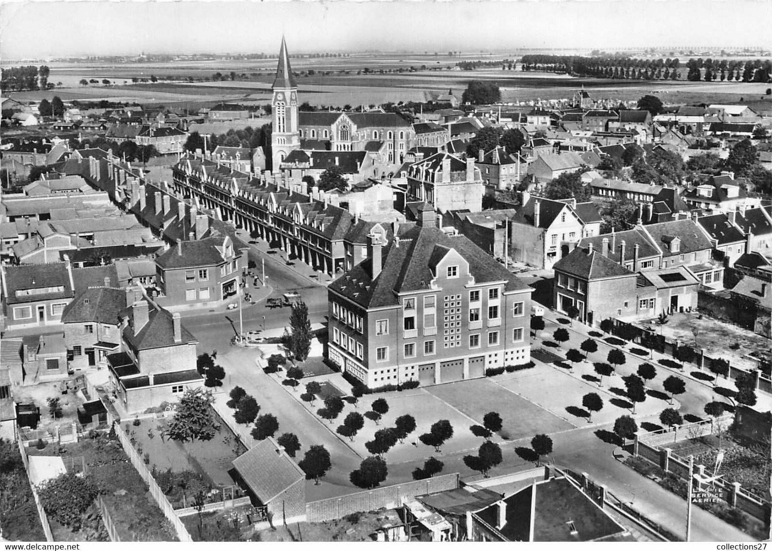 80-ROSIERES-EN-SANTERRE- HÔTEL DE VILLE ET RUE DU NIGER VUE DU CIEL - Rosieres En Santerre