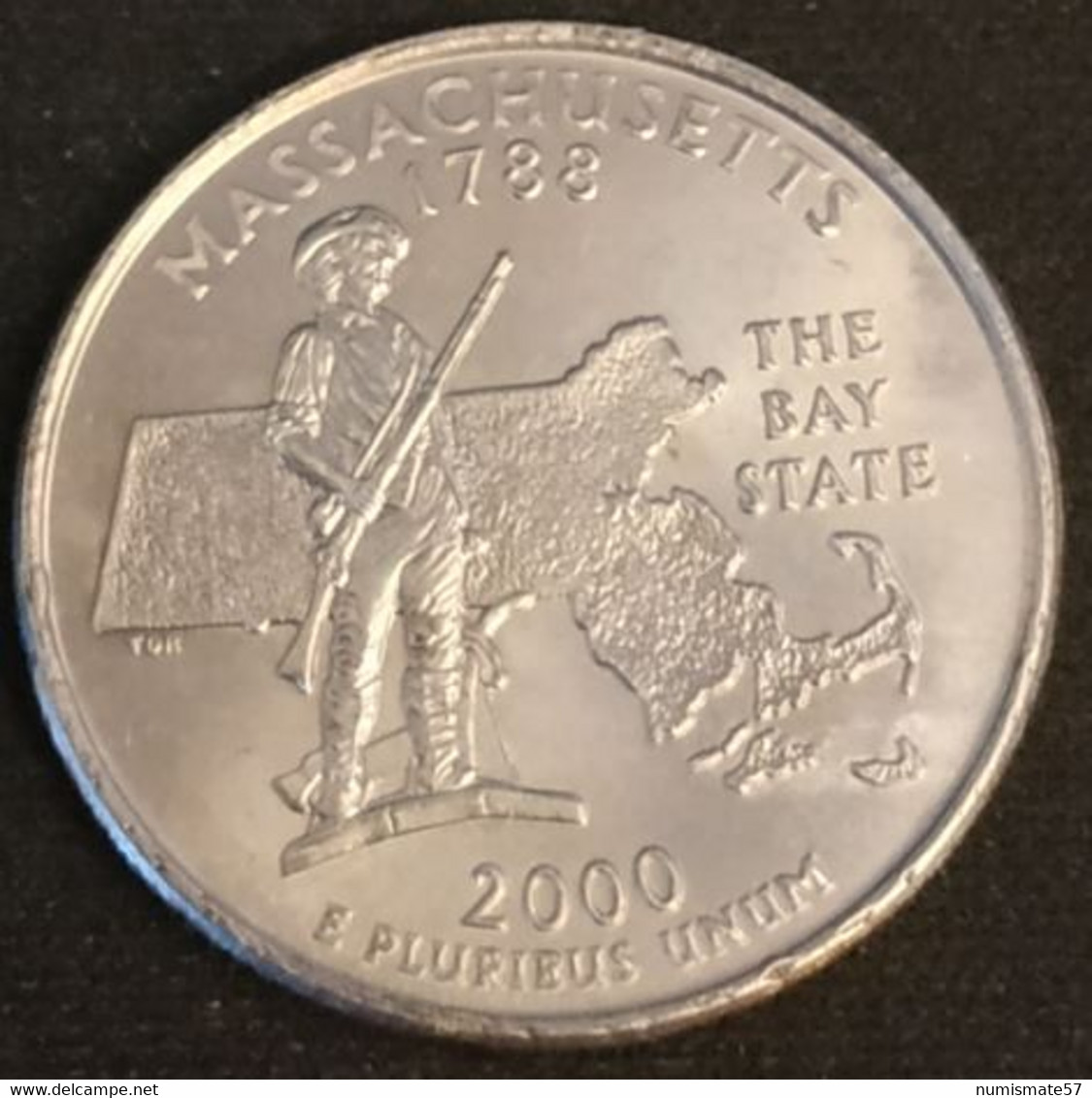 ETATS UNIS - USA - ¼ - 1/4 DOLLAR 2000 P - Quarter Massachusetts - KM 305 - Andere & Zonder Classificatie