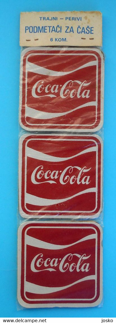 COCA-COLA - Ex Yugoslavian Old And Rare Set Of 6. Coasters * MINT * Coaster Mat Sous-bock Bocks Sottobicchiere Posavaso - Bierviltjes