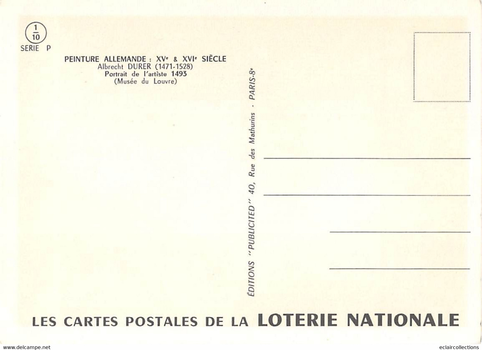 Thème : Loterie Nationale. Peinture .Allemande  5 Cartes - Autres & Non Classés