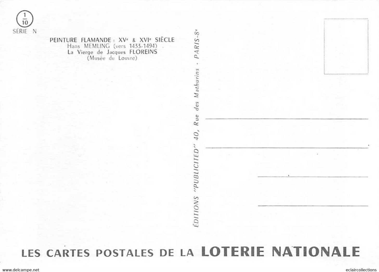 Thème : Loterie Nationale. Peinture Flamande   12   cartes