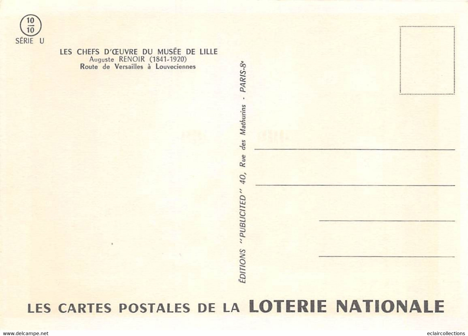 Thème : Loterie Nationale. Peinture Chefs D'Œuvre Du Musée De Lille   12   Cartes   11 Scan - Other & Unclassified