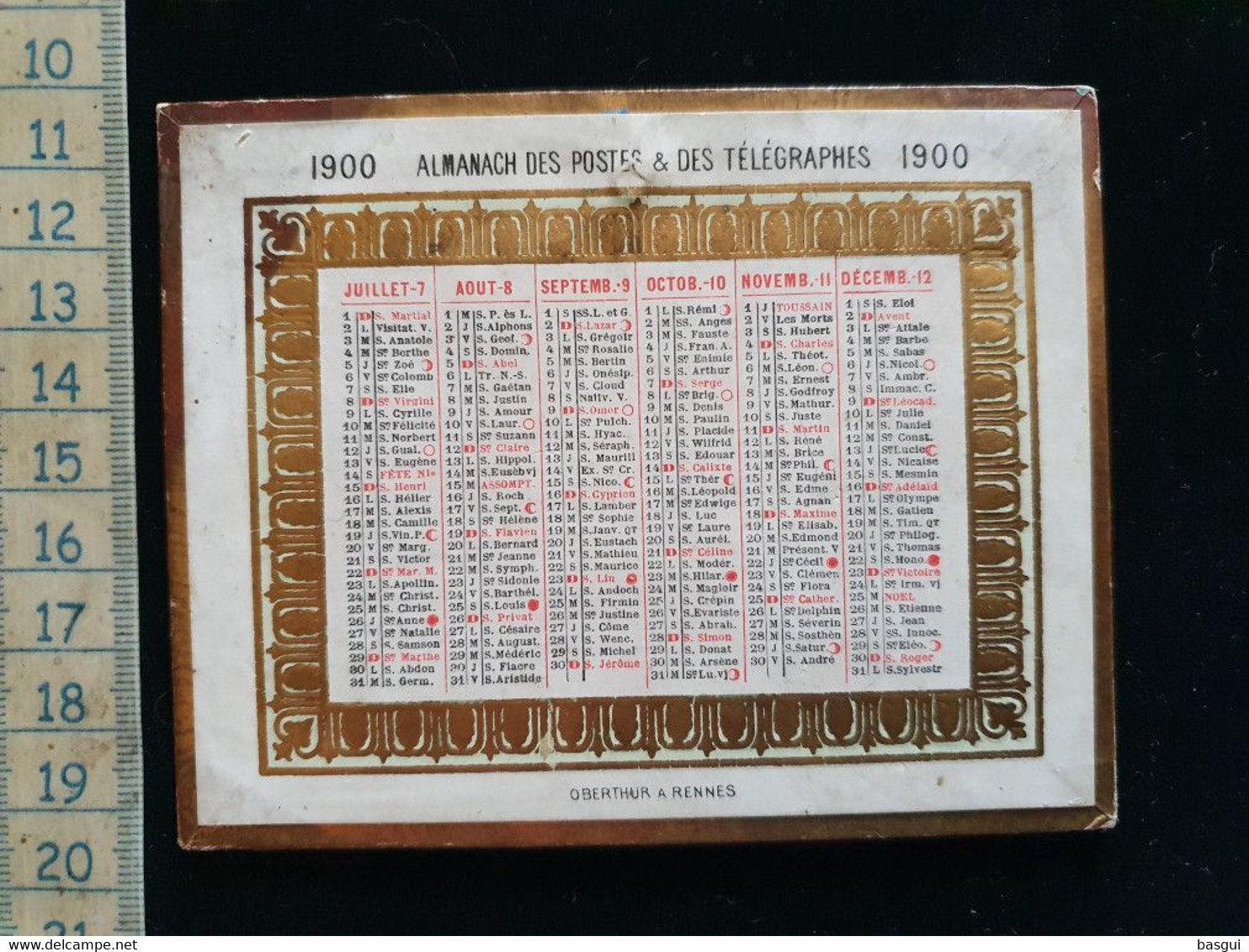 Petit Calendrier Almanach Des Postes 1900 - Petit Format : ...-1900