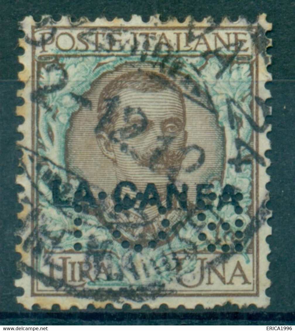 Z171 ITALIA UFFICI ALL'ESTERO La Canea 1905, Perfin BCI, Usato, Sass. 12, Val. Sassone € 180, Buone Condizioni - Ohne Zuordnung