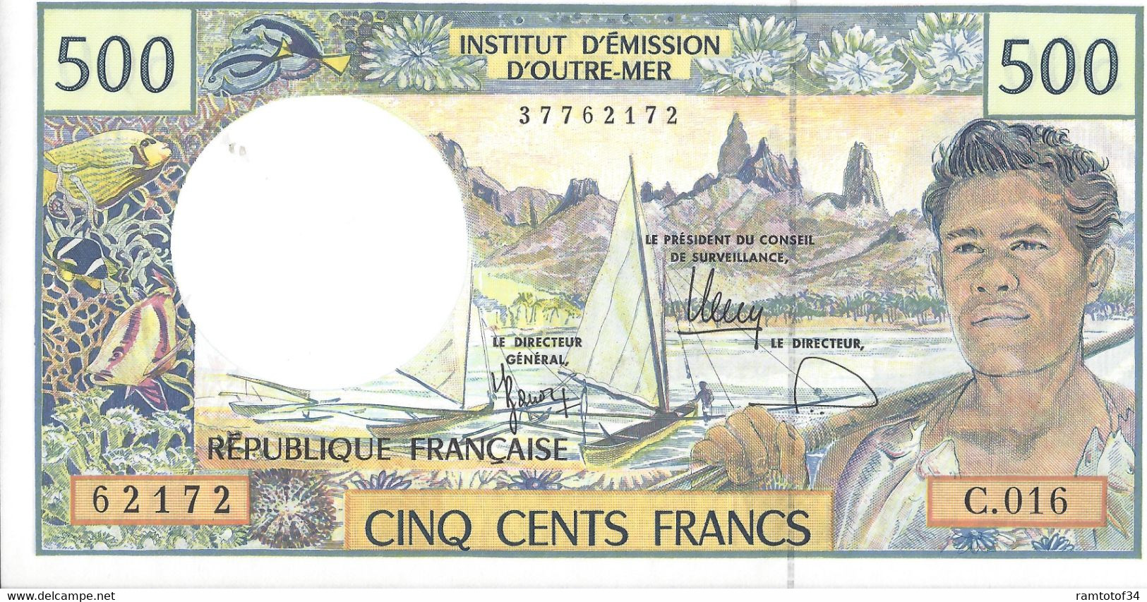 TAHITI - Institution D'émission D'outre-mer - 500 Francs UNC (37762172) - Papeete (Polynésie Française 1914-1985)