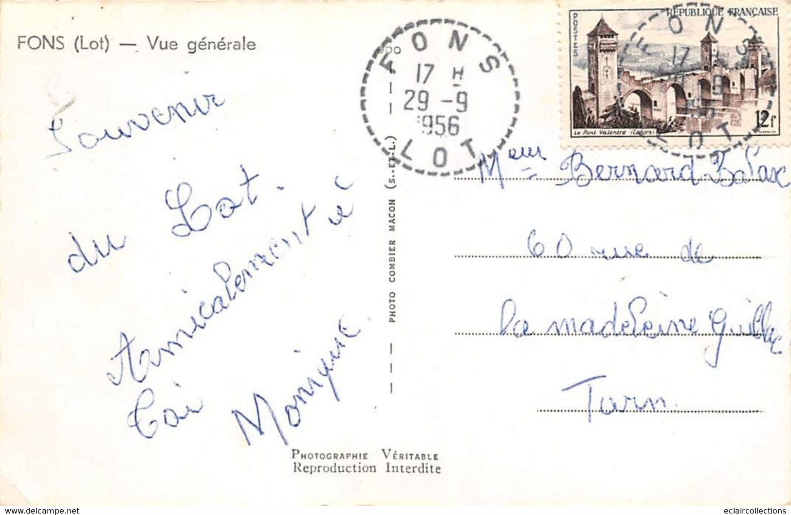 Fons        46          Vue Générale   - 1956 -     (voir Scan) - Autres & Non Classés