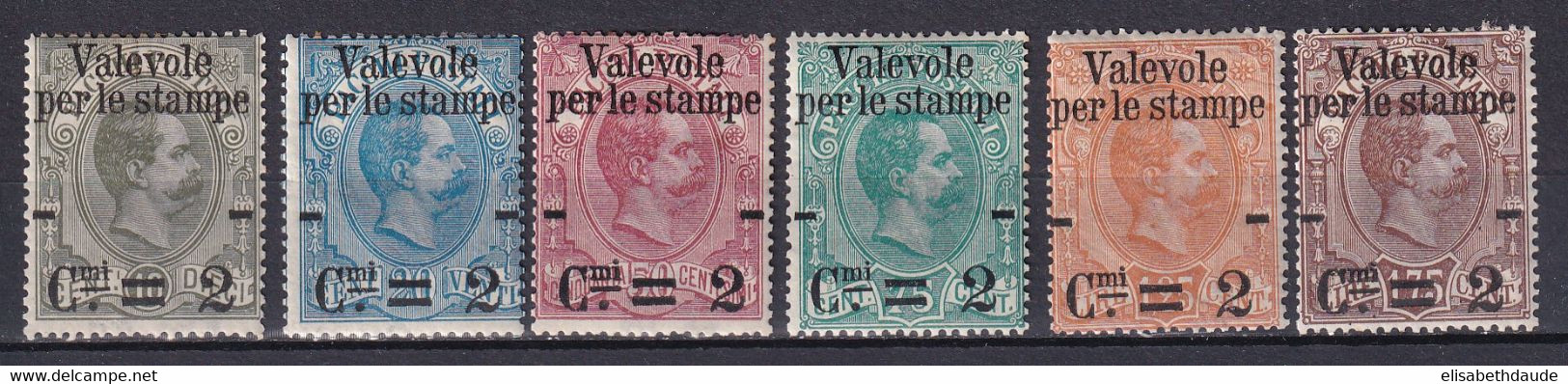 ITALIE - 1890 - YVERT N° 46/51 * MH  - COTE = 160 EUR. - Nuevos