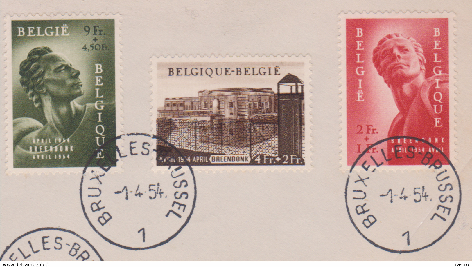 N° 943-45 (Breendonk) Sur FDC Non-adressée  (format Non-normalisé : 19 X 10 Cm  !) - 1951-1960