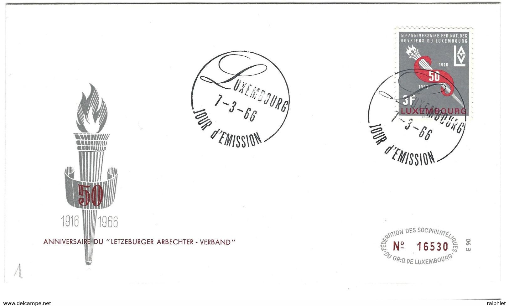 Luxembourg 1966 Fédération Ouvriers ¦ LAV ¦ Arbeitergewerkschaft - Other & Unclassified
