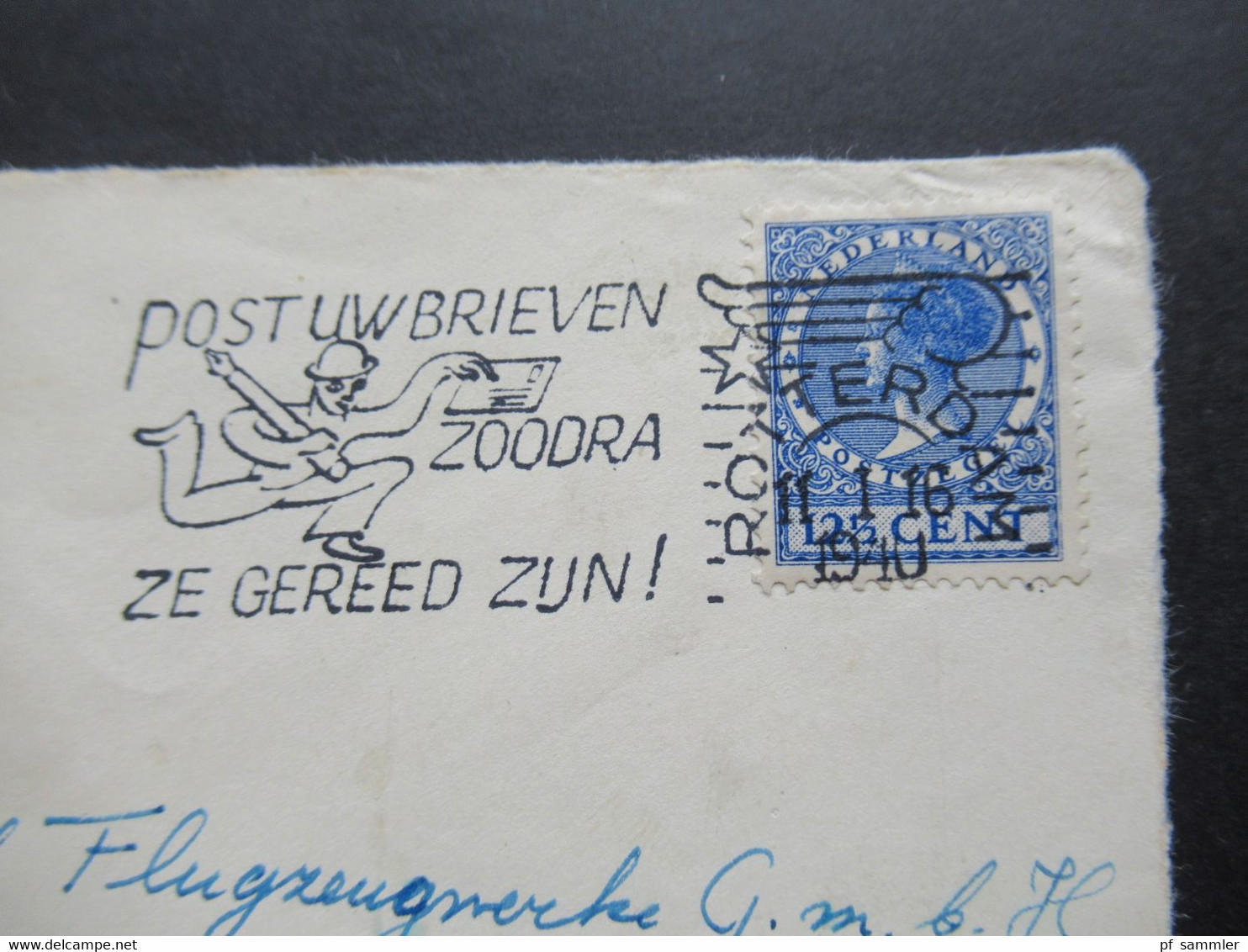 Niederlande 1940 Zensurbeleg Mit Zensurstreifen OKW Geprüft An: Ernst Heinkel Flugzeugwerke In Rostock - Storia Postale