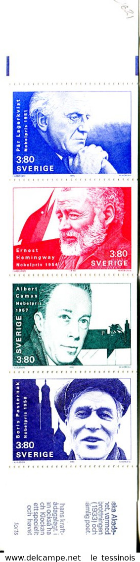 Carnet Suède N° 1621 - Couv. Nobel -Littérature TP : Hémigway, Camus,Pastermak, Lagerkvist - Non Classés