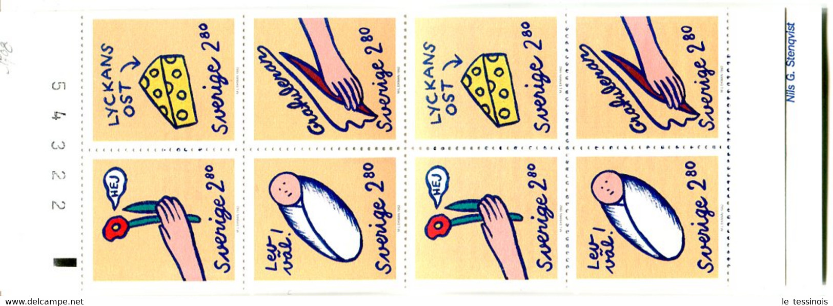 Carnet Suède N° 1708 -Couv.  Écrit TP : Voeux , Main Tendant Une Fleur, Plume Nouveau Né Fromage - Non Classés