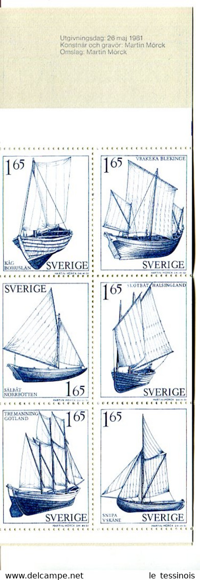 Carnet Suède N° 1134  - Couv. Canoé- TP : Différents Voiliers Paysans - Non Classificati