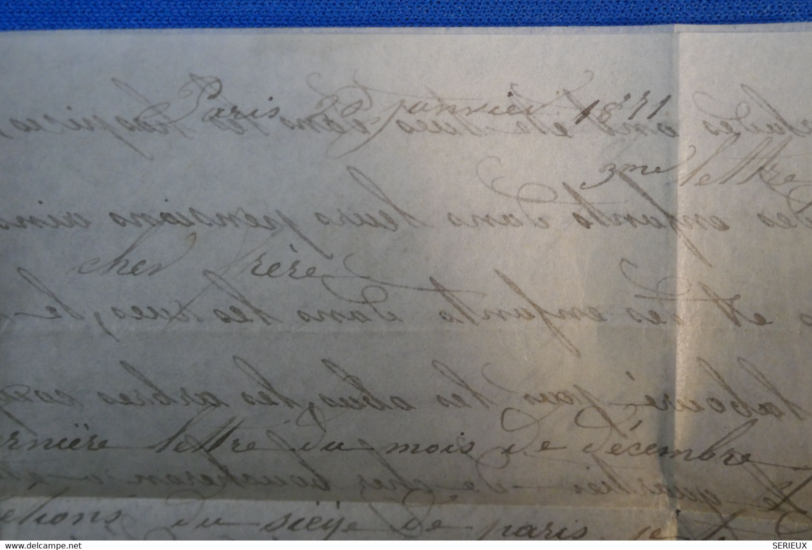 C FRANCE LETTRE BALLON MONTé RARE 20 JANVIER 1871 PARIS POUR PONT DU CHATEAU C A D ARRIVEE  9 1 1871+ GENERAL DAUSMENIL - Guerre De 1870