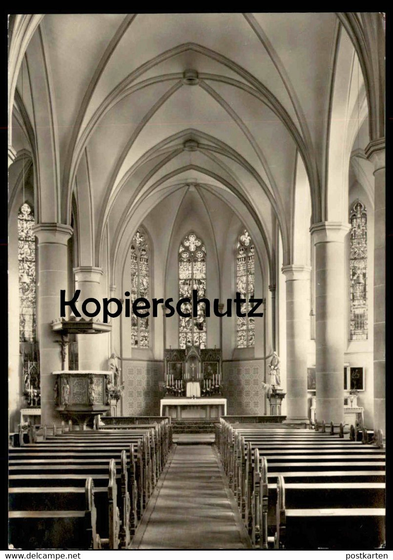 ÄLTERE POSTKARTE INNERES VON ST. SERVATIUS BRÜHL KIERBERG KIRCHE UNTERSCHRIFT PFARRER église Ansichtskarte Cpa Postcard - Bruehl