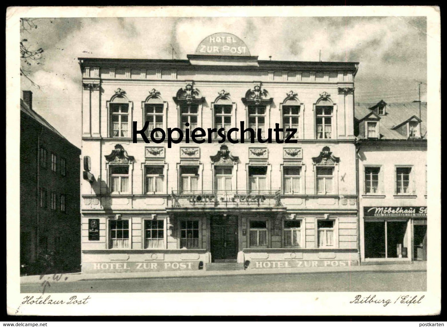 ALTE POSTKARTE BITBURG EIFEL HOTEL ZUR POST MÖBELHAUS Ansichtskarte Cpa AK Postcard - Bitburg