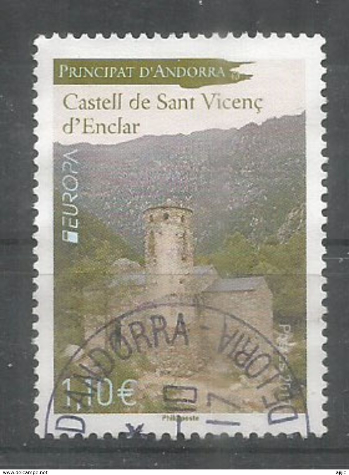 EUROPA 2017 (Château De Sant Vicenç D'Enclar) Andorra. Royaume Wisigoth, Un Timbre Oblitéré 1 ère Qualité - Gebraucht