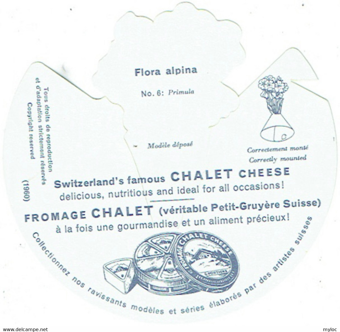 Fromage Suisse CHALET Cheese. Flora Alpina. N°6 Primula. - Fleurs