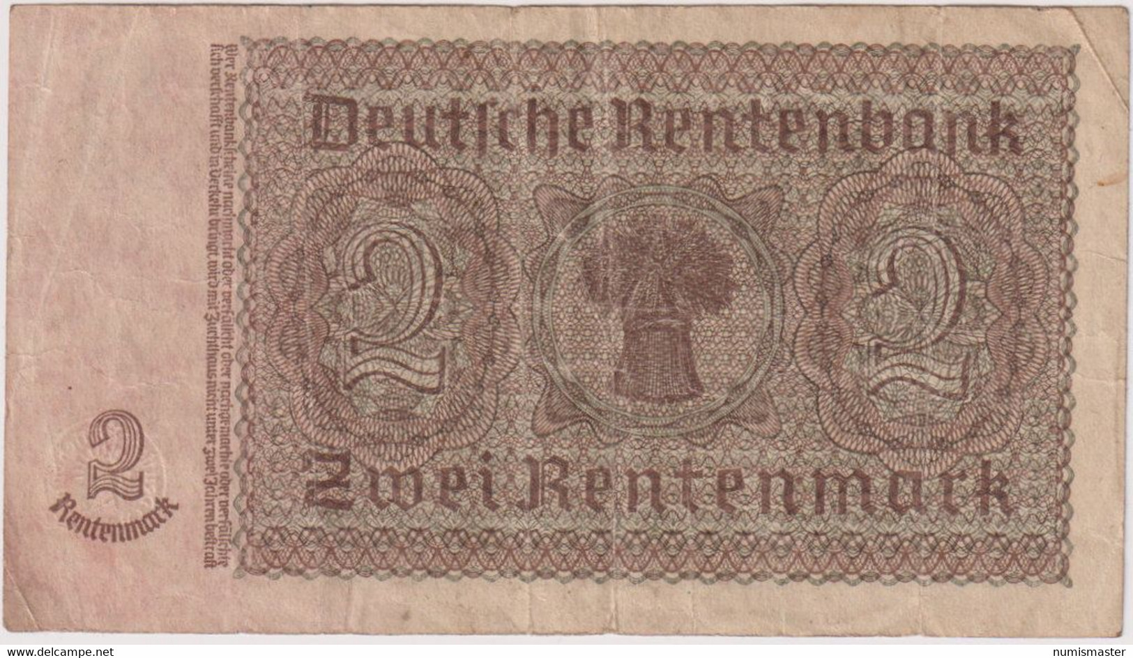 2 RENTENMARK 30.1.1937. P-174b - 2 Rentenmark