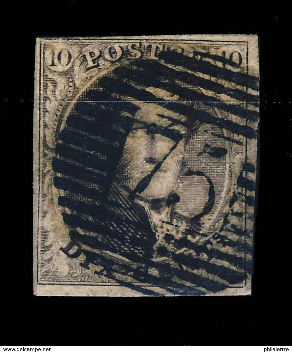 BELGIQUE / BELGIUM Ca.1851/8 Oblit. à Barres "75" LOKEREN Sur N°6A 10c Brun B/TB - Postmarks - Lines: Perceptions