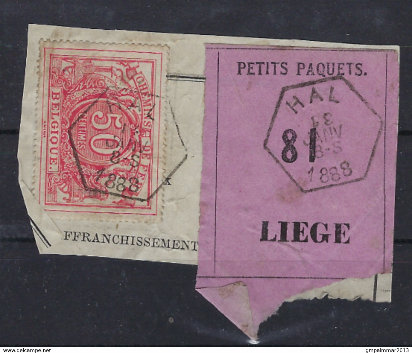 SP 11 / TR 11 Fragment Met Etiquette PETITS PAQUETS : Nr. 81 HEXAGONALE Stempel HAL > LIEGE ! LOT 269 - Documenti & Frammenti