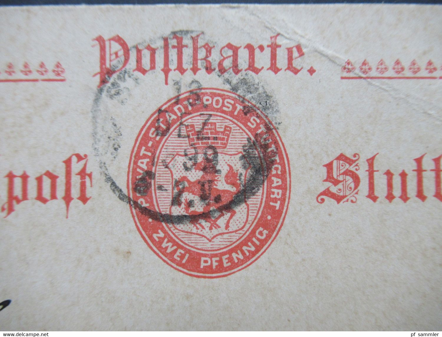 1899 Privatpost Stadtpost Stuttgart  / Privat Ganzsache Postkarte Aus Dem Bedarf - Private & Local Mails