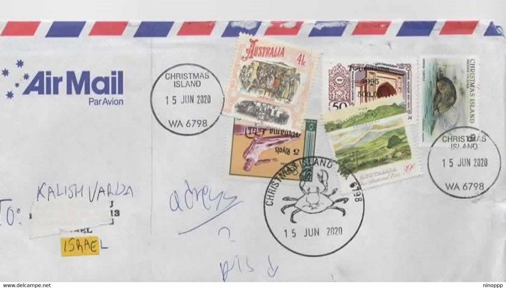 Australia 2020 Return To Sender From Israel Via Christmas Island ,A Rare Item Euro 50,00 - Oblitérés