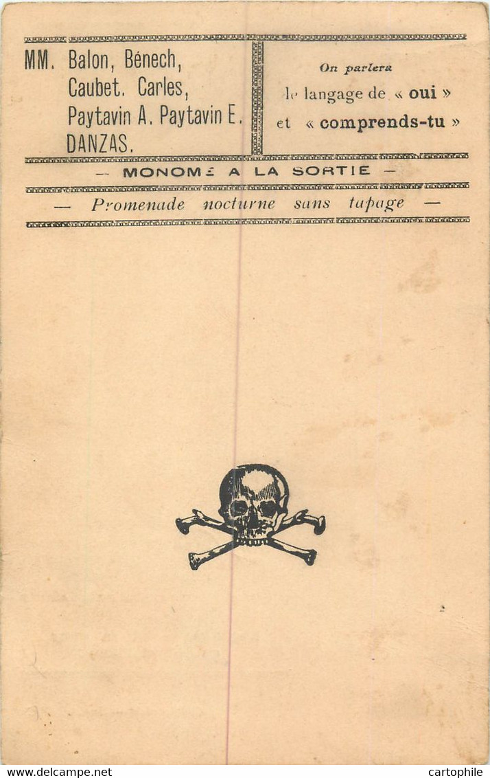 Rare Menu Escadrille Des Chiens Jaunes De Castelsarrasin 1922 Enterrement D'un Membre - Vol Aviation WW1 Pionniers As - Aviación