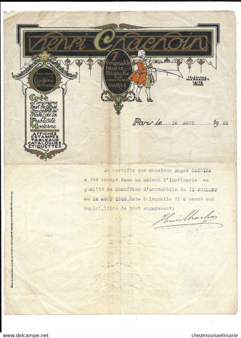 1923 1925 1940 CHAUFFEUR D AUTOMOBILE ROGER CASSINA - LOT DE 7 DOCUMENTS CONCERNANT SON EMPLOI - Coches