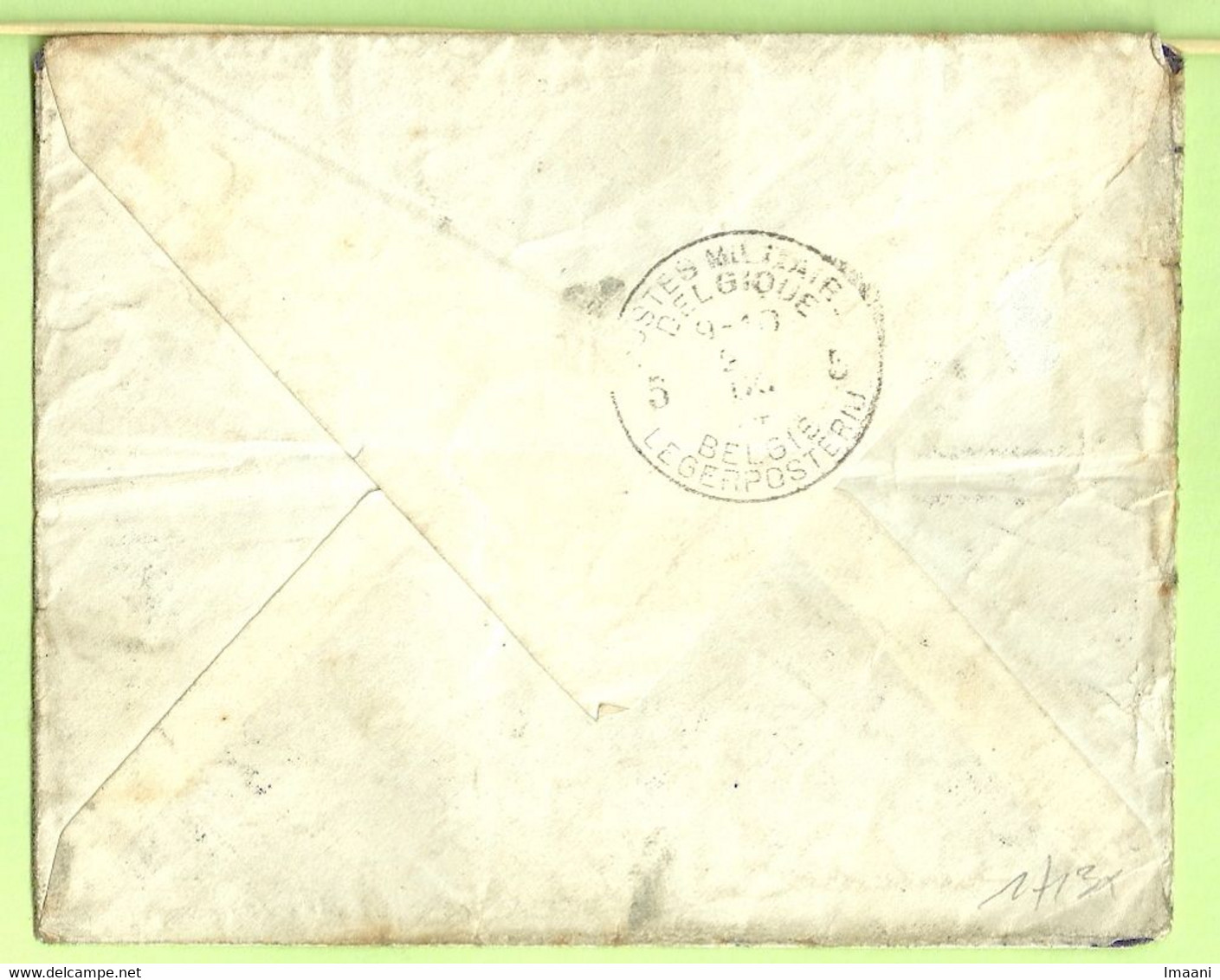 Brief Stempel NIEUWERKERKE (WAAS) Op19/9/1914 Naar "Sous Officier..." Stempel PMB 5 (2381) - Zona Non Occupata