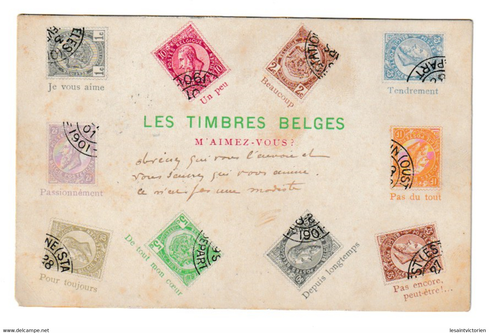 LES TIMBRES BELGES LANGAGE DES TIMBRES BELGIQUE - Post & Briefboten