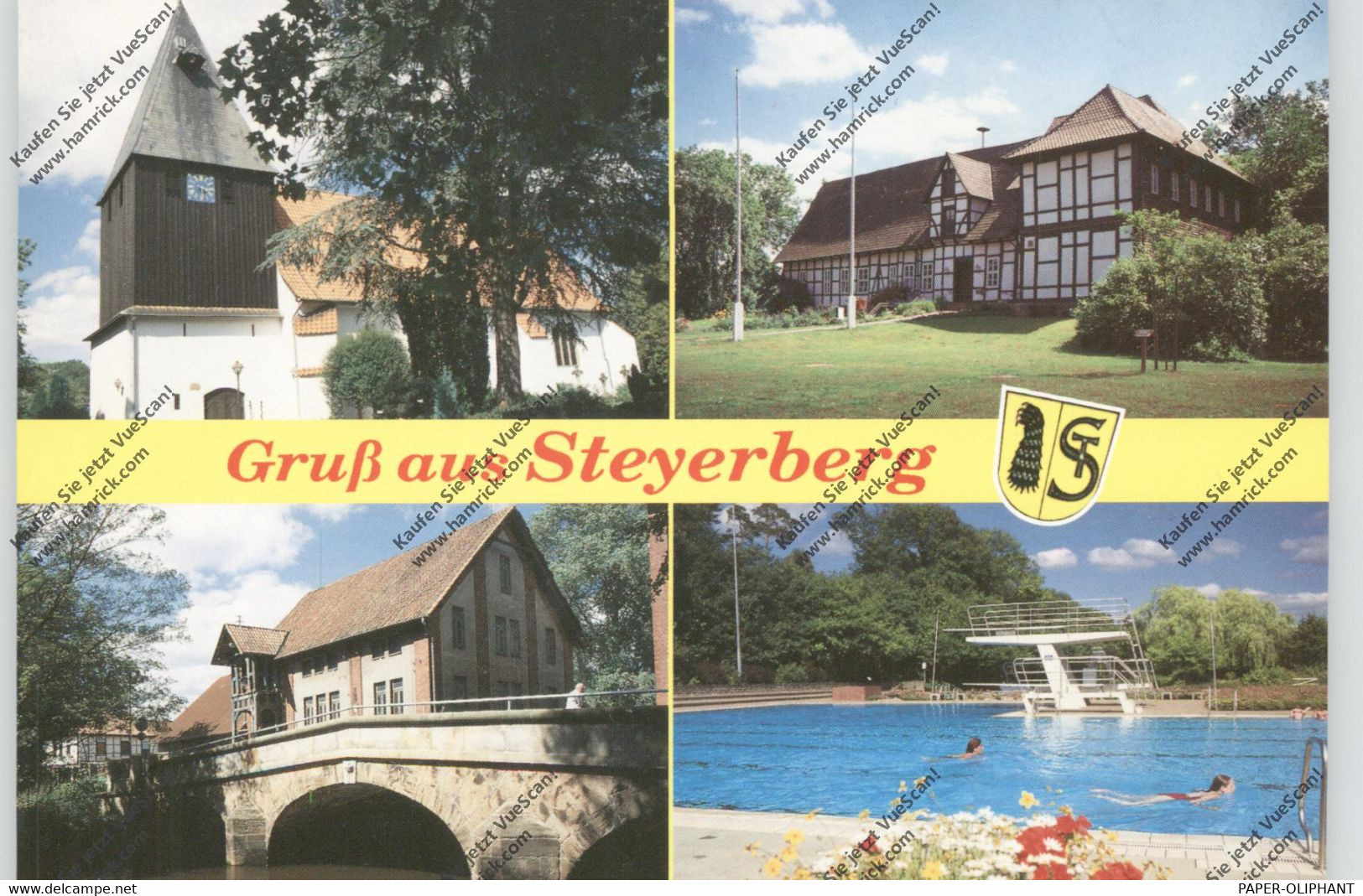 3074 STEYERBERG, Mehrbild-AK, Schwimmbad, Kirche... - Nienburg