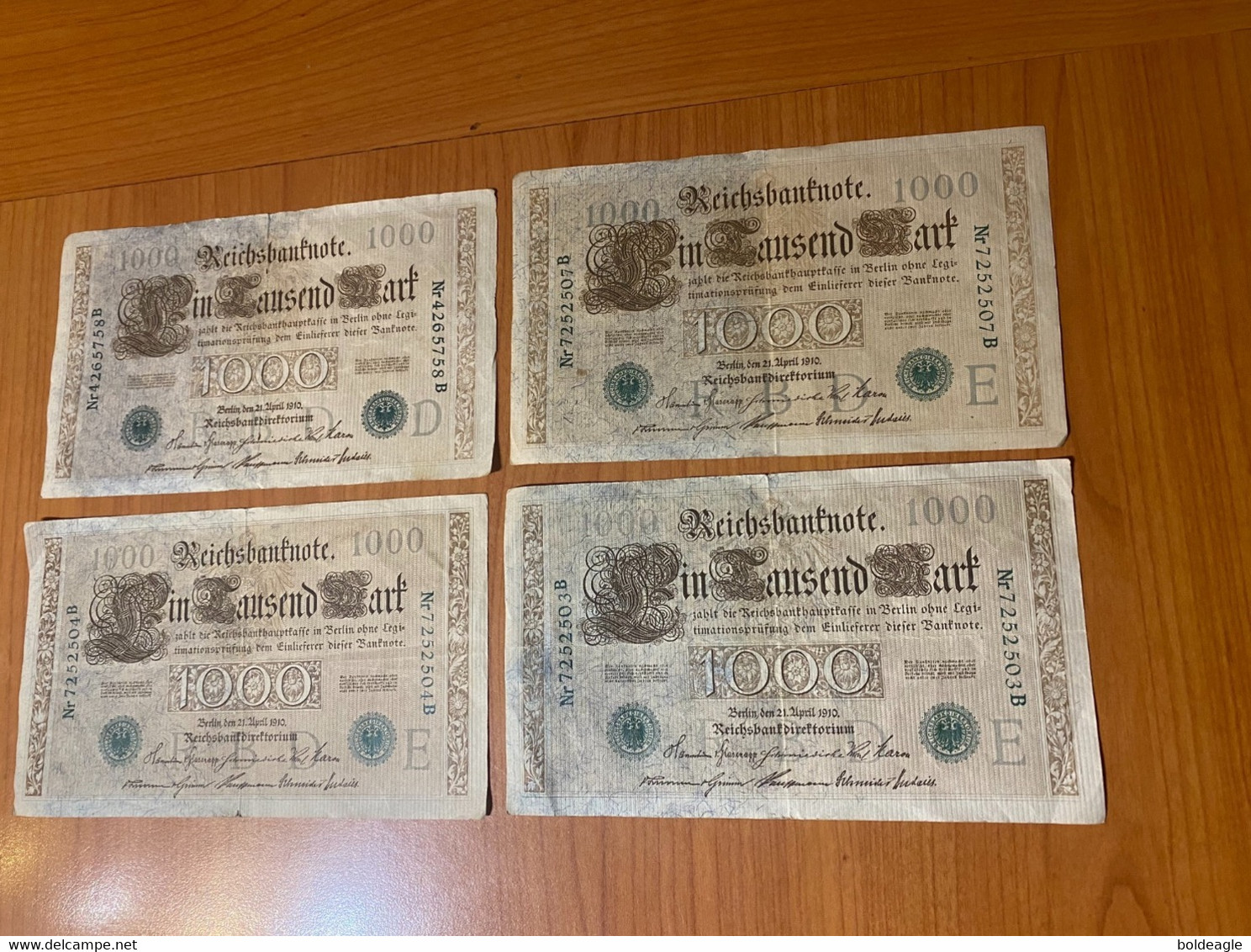 Lot De 4 Billets - 1000Mark - Berlin 1910 - 1000 Mark