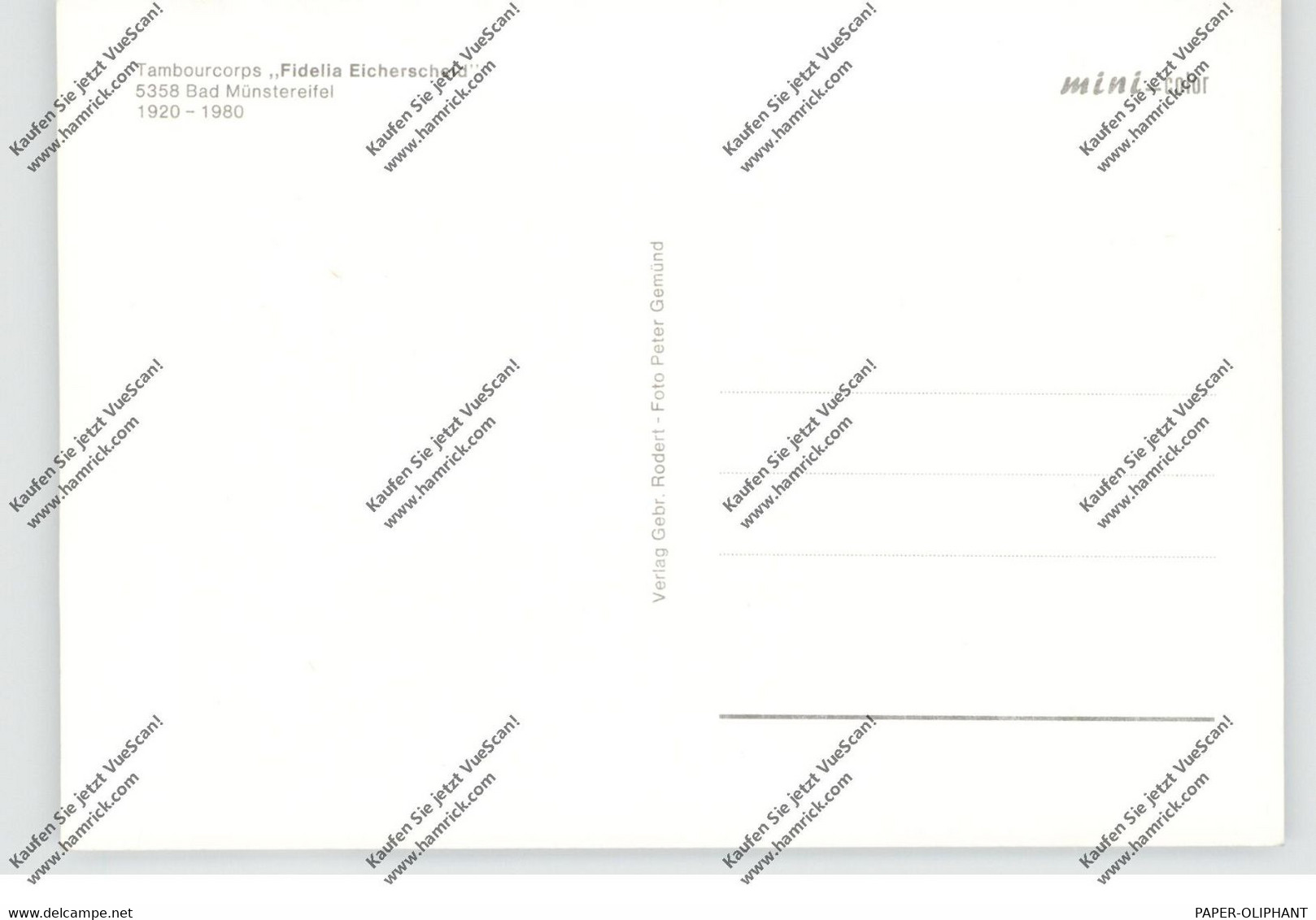 5358 BAD MÜNSTEREIFEL - EICHERSCHEID, Tambourkorps Fidelia Eicherscheid 1920-1980 - Bad Münstereifel