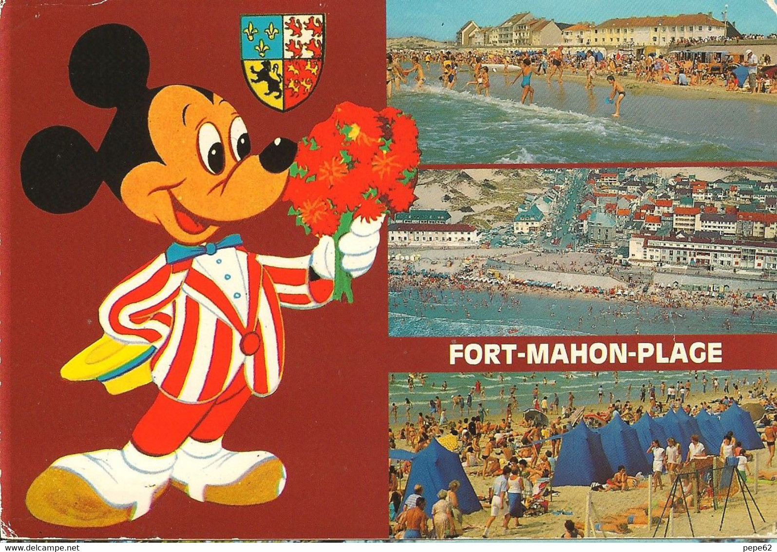 Cote D'opale-fort Mahon-vue Générale - La Plage-mickey--cpm - Nord-Pas-de-Calais