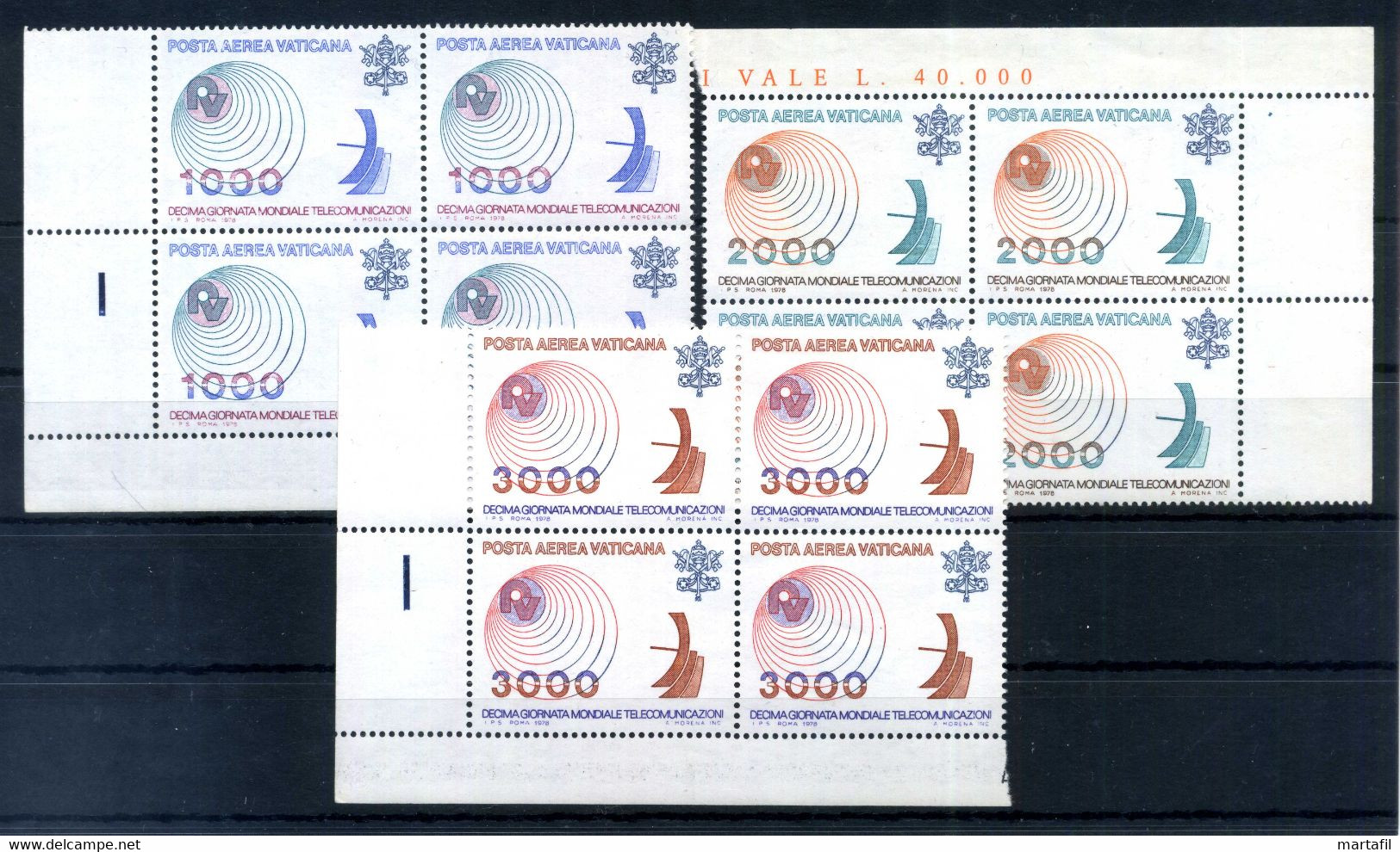 1978 VATICANO PA SC3V MNH ** Posta Aerea Quartine - Luchtpost