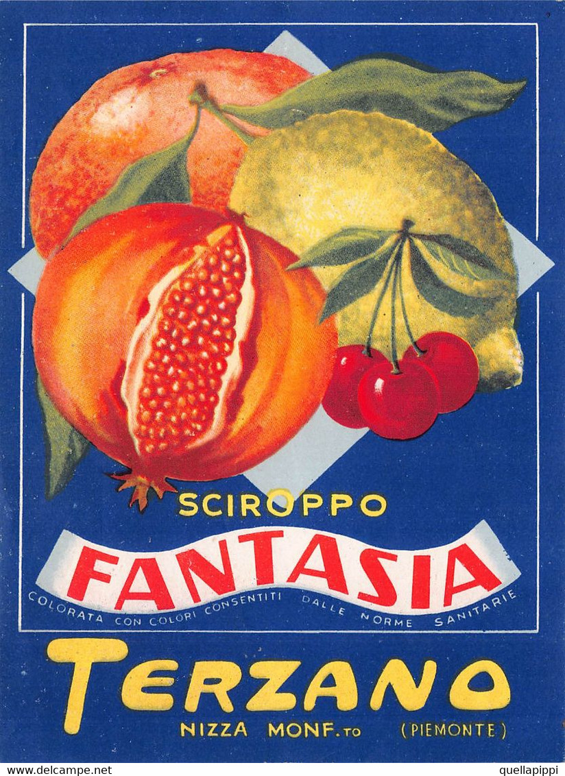 012067 "(ASTI) NIZZA MONFERRATO - DITTA TERZANO - SCIROPPO FANTASIA"   ETICH. ORIG LABEL - Fruit En Groenten