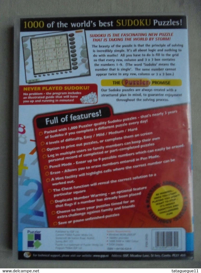 Vintage - Jeu PC CD - Puzzler Sudoku Voume 1 - 2005 - PC-Games