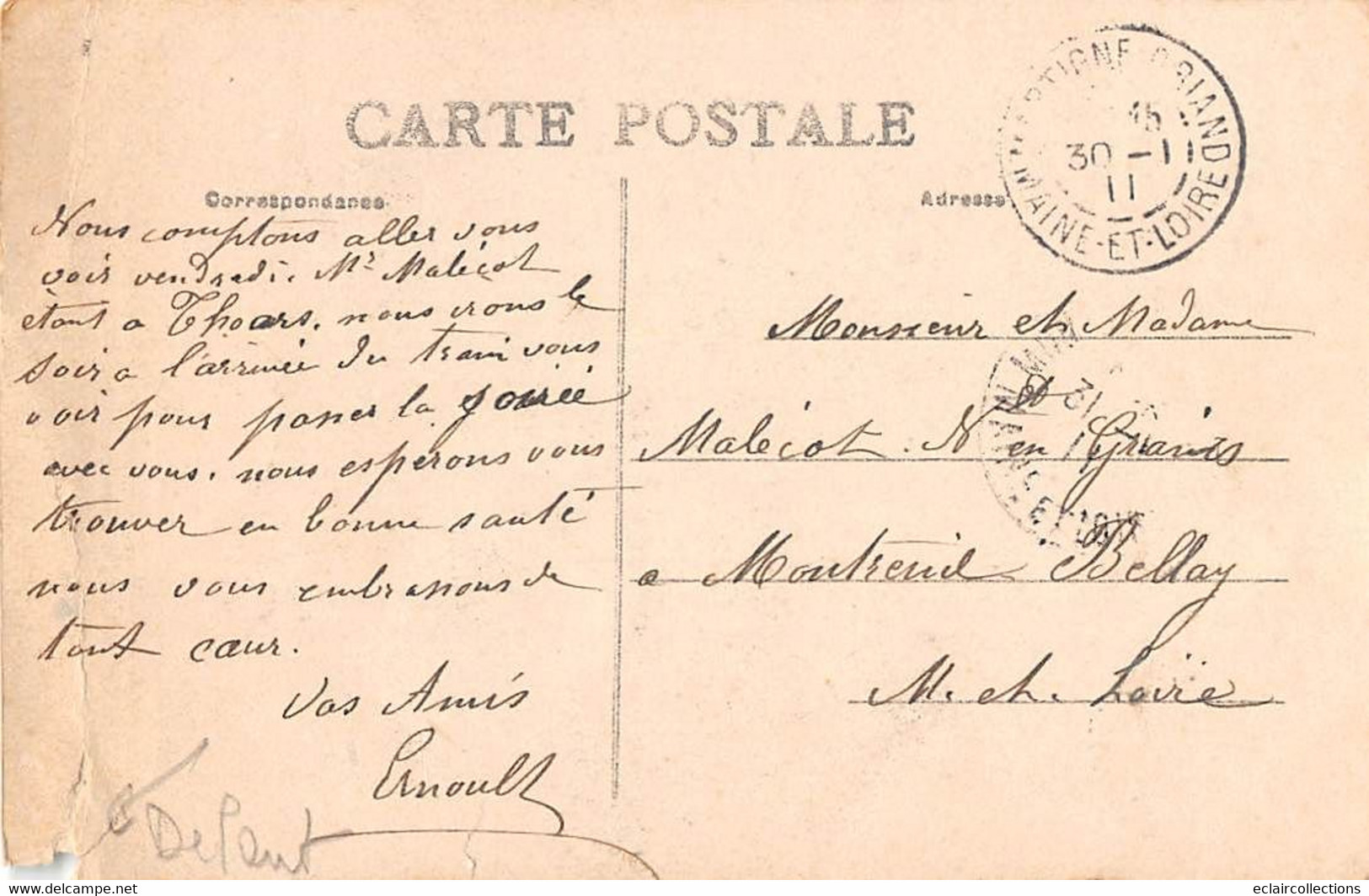 Militaria: Carte Dessinée Par Mathurin. 49 Cholet -  A La Caserne .Déchirure  (Voir Scan) - Other & Unclassified