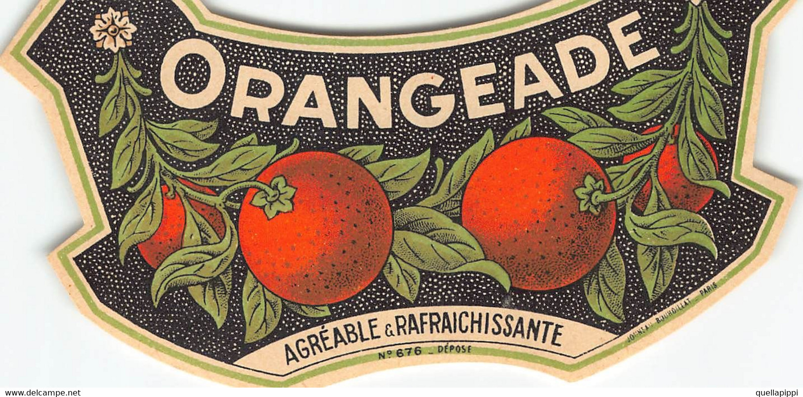 012084 "ORANGEADE - AGREABLE & RAFRAICHISSANTE"  ETICHETTA ORIG LABEL - Fruits Et Légumes