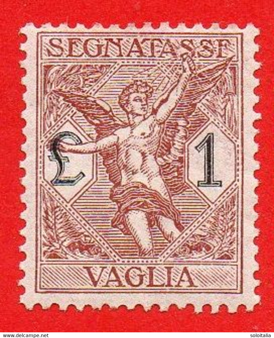 1924 (4) Segnatasse Per Vaglia Soggetti Allegorici Lire 1 Nuovo Linguellato - Tax On Money Orders